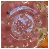 Joe Rice Paperweight Tea Kettle Ring Holder pink art glass