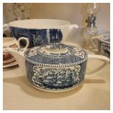 Royal Currier & Ives Blue Teapot Nautical Sailing ships