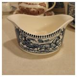 Royal Currier & Ives Blue Gravy Boat