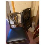 Vintage Game Card Table with 2 black seat Chairs