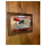 Vintage "Kill Em All" Carnival Fair glass mirror