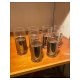 Vintage MCM/Art Deco Bar Glasses with Chrome holders