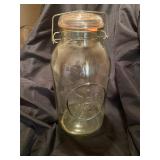  12" Ball Ideal Mason Jar with Eagle & Star - Bale Wire Glass Top  
