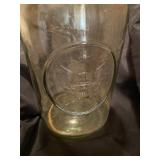 12" Ball Ideal Mason Jar with Eagle & Star - Bale Wire Glass Top  