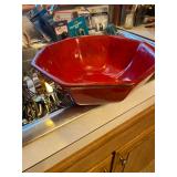 Red Octagonal Bowl from Pleasant Village (PV) Italy