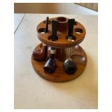 Wood Tobacco Pipe Display Rack