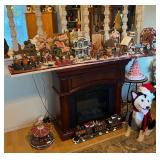 Electric Fireplace - Heater with a wooden Mantel