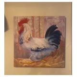 Framed Wall Art of Roosters 