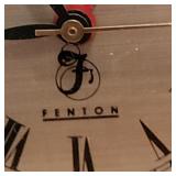 Fenton Cranberry Glass Clock Scroll Design