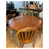 42-inch round kitchen pedestal table with 4 chairs