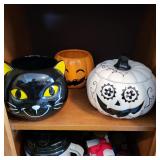 Yankee Candle Black Cat & Pumpkin Candle holders / & Sugar Skull Pumpkin Flower Delivery Kokomo IN