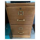 Wood 2-drawer locking file cabinet