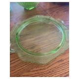 Anchor Hocking Princess Green Depression Glass cake plate or serving tray. 