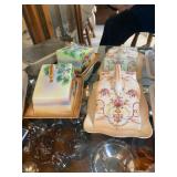 hand-painted ceramic butter dishes or cheese keepers. 