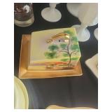 Vintage Noritake covered butter or cheese dish in the "Tree in the meadows "pattern