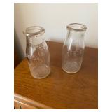  vintage half-pint glass milk bottles from the Dairy Container Corporation. 
