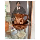 vintage Native American Sioux pottery pitcher and basin set