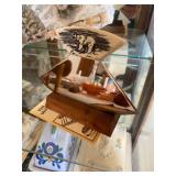 Alaskan ulu knife with a polar bear design