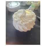 Vintage Ardalt Lenwile Japan Verithin Porcelain Floral Vanity Powder Set. 