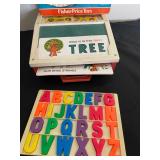 Vintage Fisher -Price School Days Play desk - set includes stencil cards and magnetic letters