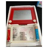 Vintage Ohio Art Etch A Sketch Drawing & Game center - set includes one Etch A Sketch unit and one f