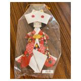 Vintage Japanese Origami paper doll - handcrafted from patterned Japanese washi paper