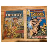  vintage comic books: Left: Adventures of the Big Boy No. 240, featuring a special coloring page. Ri