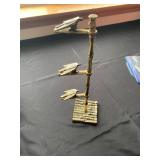  a vintage brass bamboo memo or card holder.  It features a Victorian style design with a bamboo mot