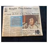 an original August 17, 1977, Memphis Press-Scimitar newspaper, a special edition covering the death 