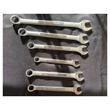 Craftsman combination wrenches sizes 1", 7/8", 3/4", 9/16", 18mm, and 19mm. 