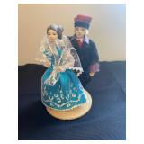  vintage, handmade Polish folk doll couple, dressed in traditional clothing from the Zywiec region o