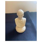 a vintage Halbe vinyl mini bust statue of the composer Robert Schumann. 