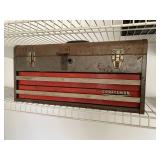 vintage Craftsman 3-drawer portable metal tool box. 