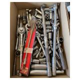  assorted ratchets, sockets, and extension bars. 