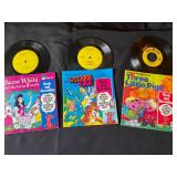 vintage "Book and Record" sets, featuring 45 RPM vinyl records and accompanying storybooks
