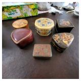 various antique and vintage Asian-style trinket or snuff boxes