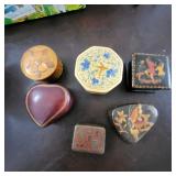 various antique and vintage Asian-style trinket or snuff boxes