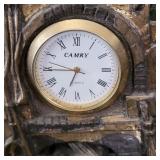 Art Deco Marble & Bronze Figural table clock of a Watch Master from Russia