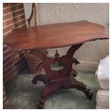 Large Carved Parlor Table / Center Table