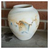 Vintage Nemadji Swirl Vase: USA Pottery, Southwestern Decor