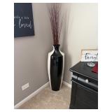 two-tone black and white floor vase