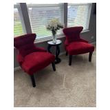 Red Curves Hourglass Wingback Accent Chair (2)