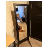 black freestanding full-length mirror