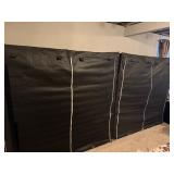 Portable black fabric wardrobe