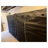 Portable black fabric wardrobe
