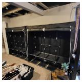 Portable black fabric wardrobe