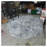 soft grey shaggy round area rug