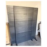 black, freestanding metal privacy screens (2)