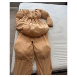flesh-toned, one-piece padded fat suit jumpsuit costume