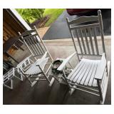 white wooden porch rocking chairs 